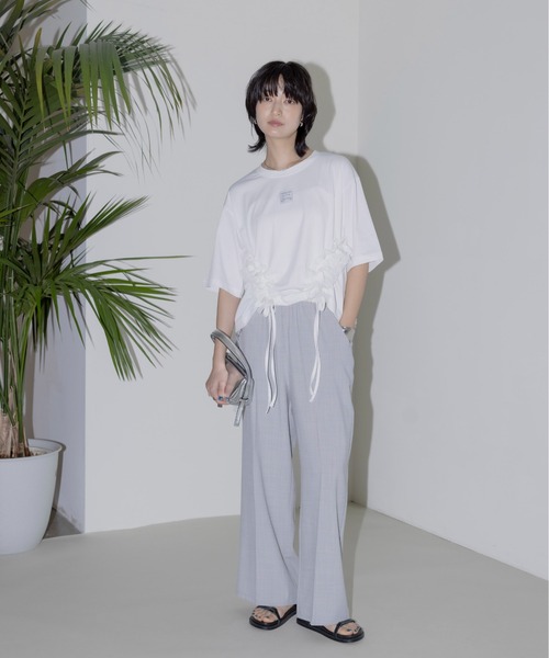 テープロゴ エンブロ ゆるスラックスパンツ Eimee Law│Eimee