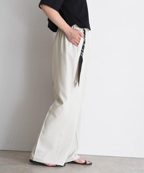 テープロゴ エンブロ ゆるスラックスパンツ Eimee Law│Eimee
