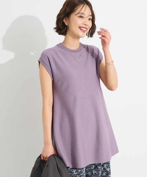 CRAFT STANDARD BOUTIQUE（クラフトスタンダードブティック）の「洗える/UVカット/毛玉軽減 ファンクショナルニットノースリーブフレアプルオーバー◆（ニット/セーター・レディース・ブラウン/パープル/ブラック/ライトベージュ・FREE）」の4枚目の写真