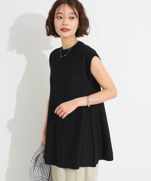 CRAFT STANDARD BOUTIQUE（クラフトスタンダードブティック）の「洗える/UVカット/毛玉軽減 ファンクショナルニットノースリーブフレアプルオーバー◆（ニット/セーター・レディース・ブラウン/パープル/ブラック/ライトベージュ・FREE）」の2枚目の写真