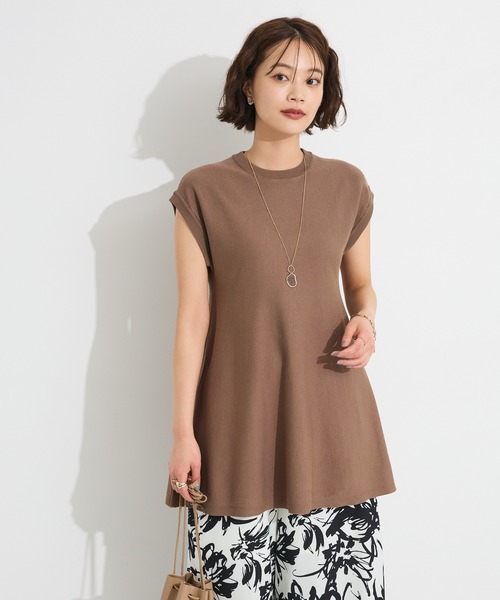 CRAFT STANDARD BOUTIQUE（クラフトスタンダードブティック）の「洗える/UVカット/毛玉軽減 ファンクショナルニットノースリーブフレアプルオーバー◆（ニット/セーター・レディース・ブラウン/パープル/ブラック/ライトベージュ・FREE）」の5枚目の写真