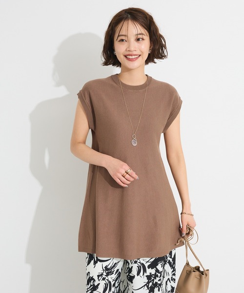 CRAFT STANDARD BOUTIQUE（クラフトスタンダードブティック）の「洗える/UVカット/毛玉軽減 ファンクショナルニットノースリーブフレアプルオーバー◆（ニット/セーター・レディース・ブラウン/パープル/ブラック/ライトベージュ・FREE）」の6枚目の写真