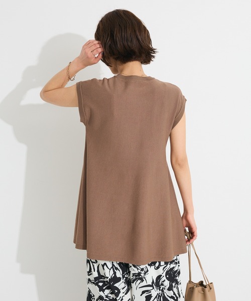 CRAFT STANDARD BOUTIQUE（クラフトスタンダードブティック）の「洗える/UVカット/毛玉軽減 ファンクショナルニットノースリーブフレアプルオーバー◆（ニット/セーター・レディース・ブラウン/パープル/ブラック/ライトベージュ・FREE）」の8枚目の写真