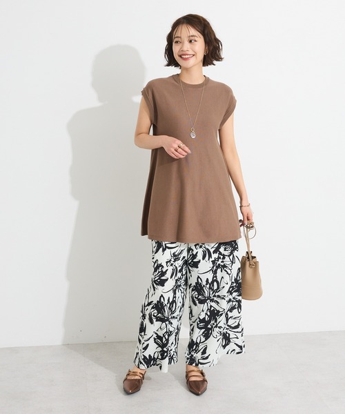 CRAFT STANDARD BOUTIQUE（クラフトスタンダードブティック）の「洗える/UVカット/毛玉軽減 ファンクショナルニットノースリーブフレアプルオーバー◆（ニット/セーター・レディース・ブラウン/パープル/ブラック/ライトベージュ・FREE）」の9枚目の写真