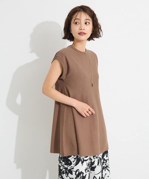 CRAFT STANDARD BOUTIQUE（クラフトスタンダードブティック）の「洗える/UVカット/毛玉軽減 ファンクショナルニットノースリーブフレアプルオーバー◆（ニット/セーター・レディース・ブラウン/パープル/ブラック/ライトベージュ・FREE）」の12枚目の写真