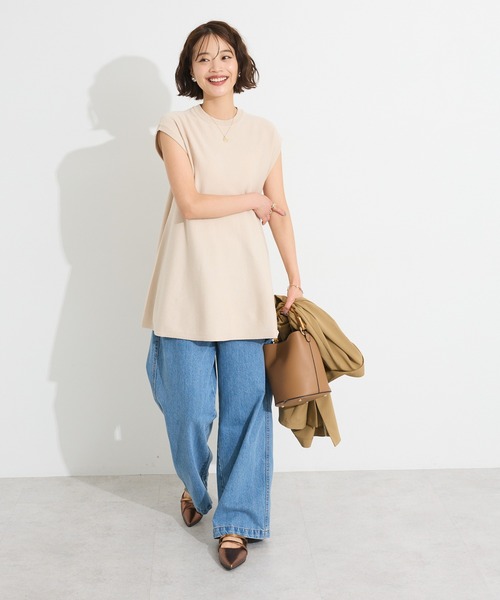 CRAFT STANDARD BOUTIQUE（クラフトスタンダードブティック）の「洗える/UVカット/毛玉軽減 ファンクショナルニットノースリーブフレアプルオーバー◆（ニット/セーター・レディース・ブラウン/パープル/ブラック/ライトベージュ・FREE）」の16枚目の写真