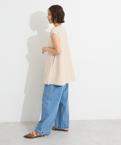 CRAFT STANDARD BOUTIQUE（クラフトスタンダードブティック）の「洗える/UVカット/毛玉軽減 ファンクショナルニットノースリーブフレアプルオーバー◆（ニット/セーター・レディース・ブラウン/パープル/ブラック/ライトベージュ・FREE）」の17枚目の写真