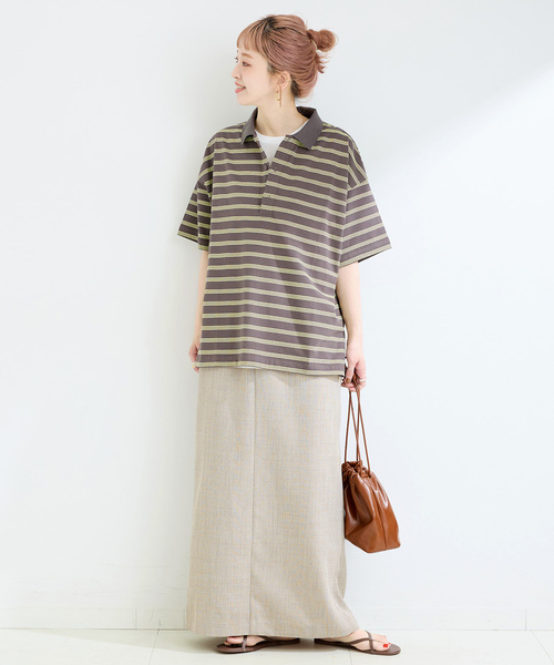 セール】手洗い可 / 襟付きボーダーS/STEE（Tシャツ/カットソー）｜B.C