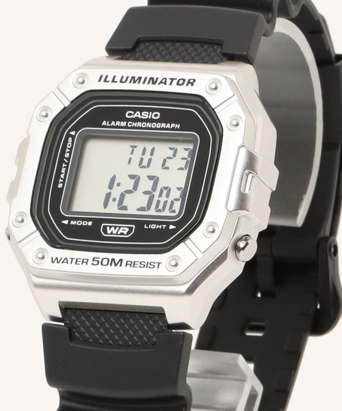 CASIO(カシオ)の「CASIO カシオ/ スクエア デジタル腕時計 5気圧防水 腕時計 LEDバックライト メンズ レディース //// Wシリーズ(デジタル腕時計・メンズ・ブラック×シルバー/ブラック×ゴールド/グリーン/グレー/ホワイト/ブラック/ブルー/ピンクベージュ/ピンク/ブラック×カーキ/ブラック×ブラック/ネイビー/カモフラージュ・FREE)」の5枚目の写真