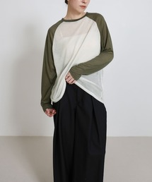 シアーラグランロングスリーブTシャツ