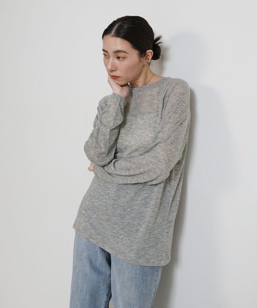 セール】シアーラグランロングスリーブTシャツ（Tシャツ/カットソー