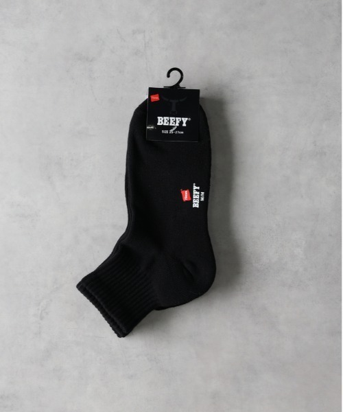 HANES（ヘインズ）の「【HANES】ＢＥＥＦＹＱソックス２Ｐ（ソックス/靴下・メンズ・ブラック/ホワイト・フリー）」の2枚目の写真