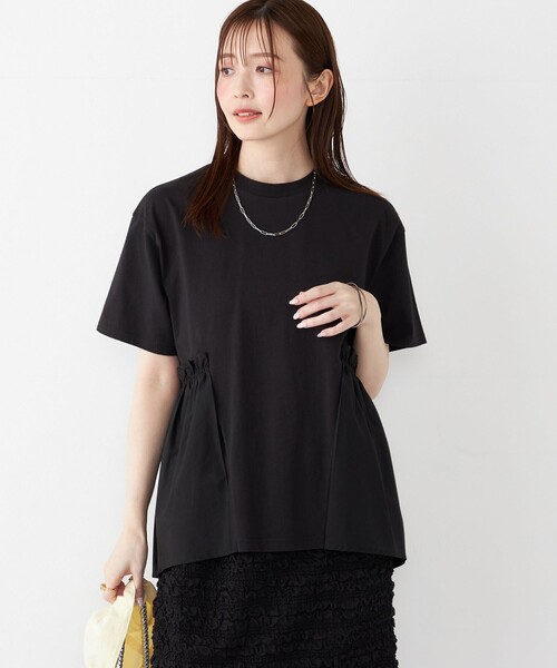 SHIPS Colors（シップス カラーズ）の「SHIPS Colors:〈手洗い可能〉ドッキング ペプラム ショートスリーブ トップス◇（Tシャツ/カットソー・レディース・ブラック/ベージュ/オフホワイト/オレンジ/ベージュ系/アイボリー/ダークグレー・ONE SIZE）」の21枚目の写真