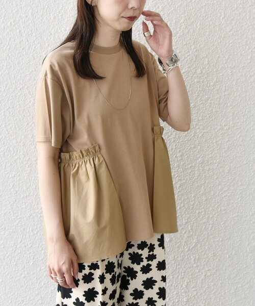 SHIPS for women / シップスウィメン SHIPS Colors:〈手洗い可能〉ドッキング ペプラム ショートスリーブ トップス◇ SHIPS Colors:〈手洗い可能〉ドッキング ペプラム ショート