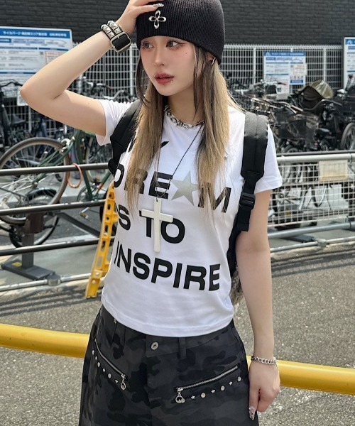 SETUP-EXE★韓国★人気★STRIPE ANGEL TOP 4色 Tシャツ 半袖 半袖Tシャツレディース 夏 ロゴ 韓国風[品番：AGCW0004446