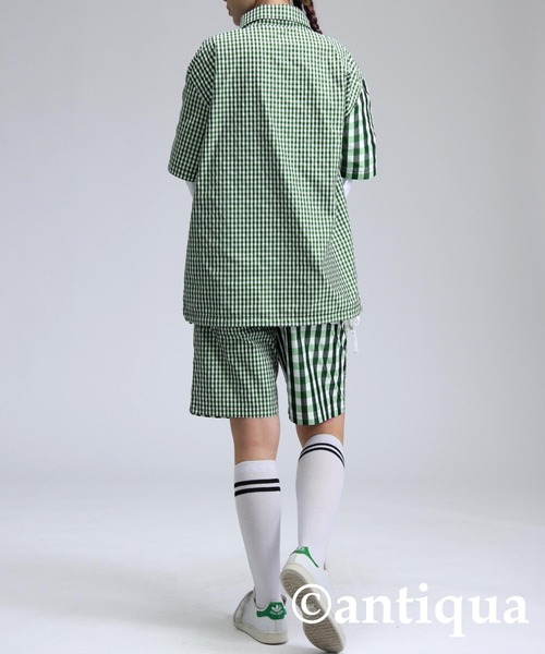 antiqua(アンティカ)の「【STCH】ミックスチェックシャツ(シャツ/ブラウス・レディース・ネイビー/グリーン/ブラック・ML/LXL)」の13枚目の写真