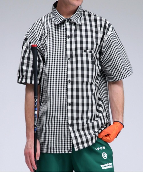 antiqua(アンティカ)の「【STCH】ミックスチェックシャツ(シャツ/ブラウス・レディース・ネイビー/グリーン/ブラック・ML/LXL)」の8枚目の写真