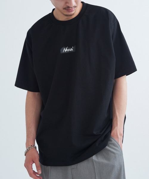 NANGA(ナンガ)の「【NANGA】ECO HYBRID MT LOGO TEE(Tシャツ/カットソー・メンズ・グレー/ブラック/ホワイト・S/M/L/XL)」の1枚目の写真
