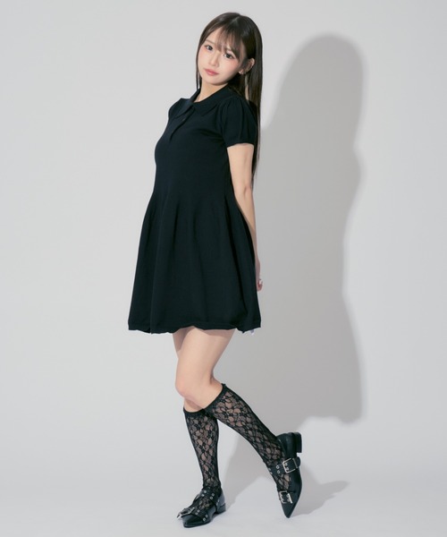 ALLuRing ChaRm(アリュリングチャーム)の「Balloon Polo Mini Dress / バルーンポロミニワンピース(ワンピース・レディース・ブラック/ブルー・FREE)」の10枚目の写真