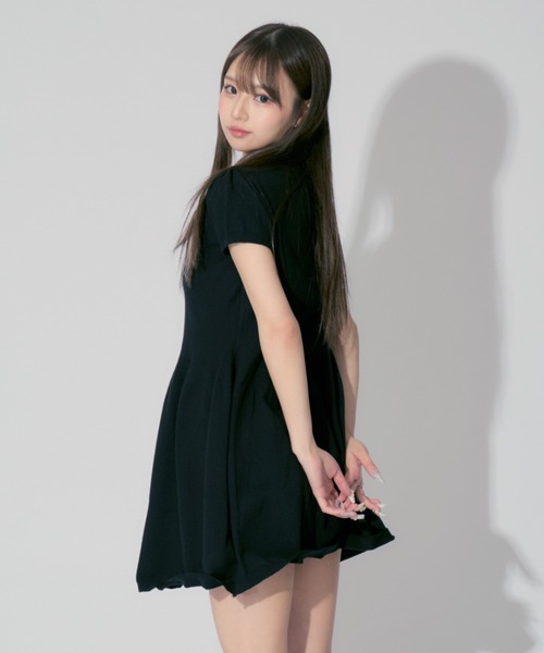 ALLuRing ChaRm(アリュリングチャーム)の「Balloon Polo Mini Dress / バルーンポロミニワンピース(ワンピース・レディース・ブラック/ブルー・FREE)」の7枚目の写真