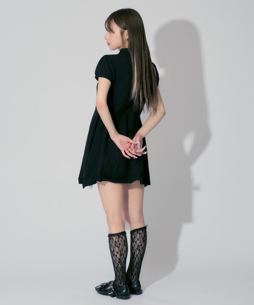 ALLuRing ChaRm(アリュリングチャーム)の「Balloon Polo Mini Dress / バルーンポロミニワンピース(ワンピース・レディース・ブラック/ブルー・FREE)」の12枚目の写真