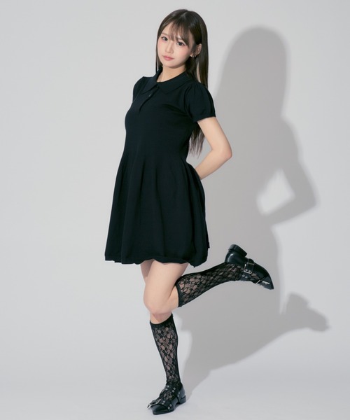 ALLuRing ChaRm(アリュリングチャーム)の「Balloon Polo Mini Dress / バルーンポロミニワンピース(ワンピース・レディース・ブラック/ブルー・FREE)」の13枚目の写真