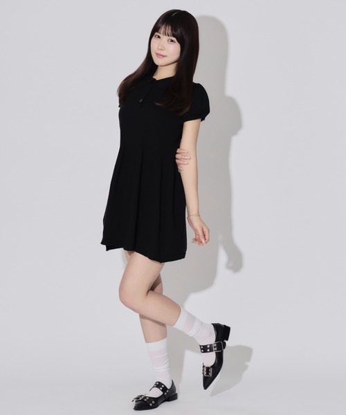 ALLuRing ChaRm(アリュリングチャーム)の「Balloon Polo Mini Dress / バルーンポロミニワンピース(ワンピース・レディース・ブラック/ブルー・FREE)」の20枚目の写真