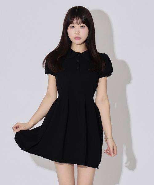 ALLuRing ChaRm(アリュリングチャーム)の「Balloon Polo Mini Dress / バルーンポロミニワンピース(ワンピース・レディース・ブラック/ブルー・FREE)」の17枚目の写真