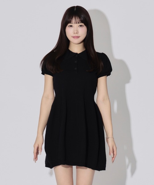 ALLuRing ChaRm(アリュリングチャーム)の「Balloon Polo Mini Dress / バルーンポロミニワンピース(ワンピース・レディース・ブラック/ブルー・FREE)」の15枚目の写真