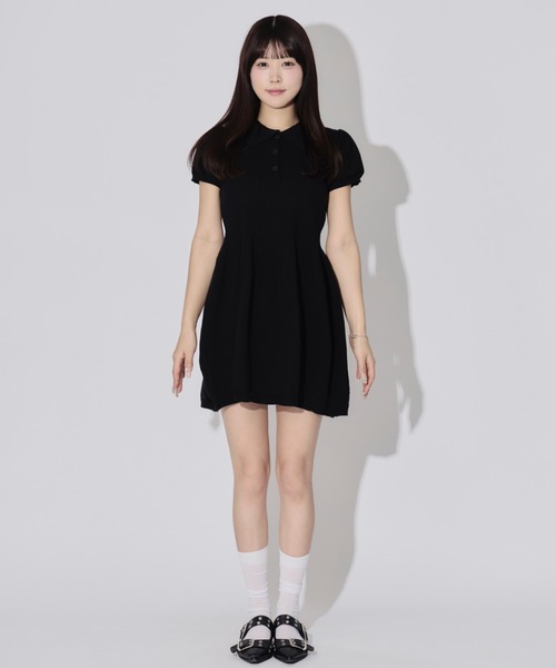 ALLuRing ChaRm(アリュリングチャーム)の「Balloon Polo Mini Dress / バルーンポロミニワンピース(ワンピース・レディース・ブラック/ブルー・FREE)」の19枚目の写真