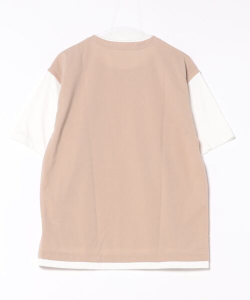 NO NEED(ノーニード)の「袖切り替えレイヤードT(Tシャツ/カットソー・メンズ・ピンク/オリーブ/ネイビー/ベージュ・LL/S/M/L)」の5枚目の写真