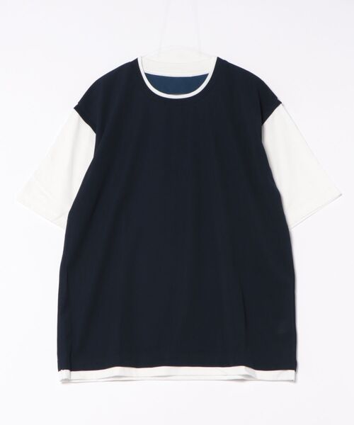 NO NEED(ノーニード)の「袖切り替えレイヤードT(Tシャツ/カットソー・メンズ・ピンク/オリーブ/ネイビー/ベージュ・LL/S/M/L)」の7枚目の写真