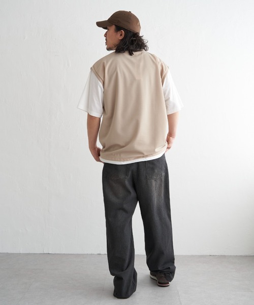 NO NEED(ノーニード)の「袖切り替えレイヤードT(Tシャツ/カットソー・メンズ・ピンク/オリーブ/ネイビー/ベージュ・LL/S/M/L)」の13枚目の写真