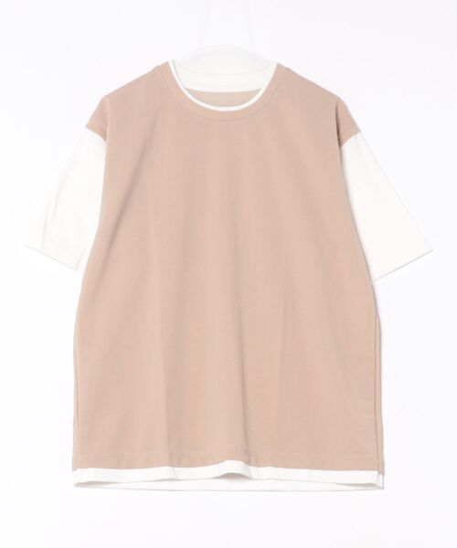 NO NEED(ノーニード)の「袖切り替えレイヤードT(Tシャツ/カットソー・メンズ・ピンク/オリーブ/ネイビー/ベージュ・LL/S/M/L)」の6枚目の写真
