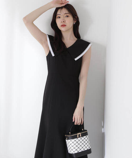 PROPORTION BODY DRESSING（プロポーションボディドレッシング）の「ビッグカラーマーメイドワンピース / 1215140605（ワンピース・レディース・グレー/ブラック・SMALL/MEDIUM）」の6枚目の写真