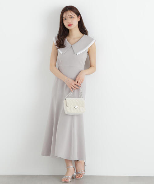 PROPORTION BODY DRESSING（プロポーションボディドレッシング）の「ビッグカラーマーメイドワンピース / 1215140605（ワンピース・レディース・グレー/ブラック・SMALL/MEDIUM）」の8枚目の写真