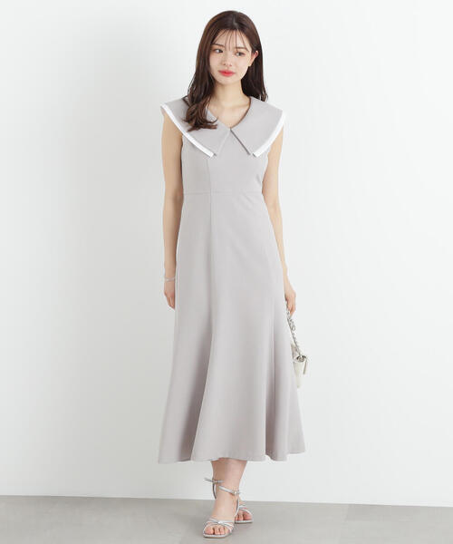 PROPORTION BODY DRESSING（プロポーションボディドレッシング）の「ビッグカラーマーメイドワンピース / 1215140605（ワンピース・レディース・グレー/ブラック・SMALL/MEDIUM）」の9枚目の写真