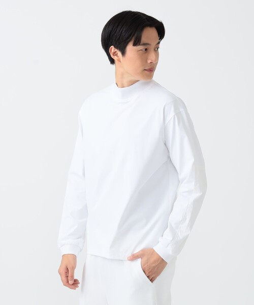 BEAMS GOLF(ビームスゴルフ)の「B.G.THREE / ALL-TIME プライムフレックス 天竺 モックネックシャツ【STRETCH】(Tシャツ/カットソー・メンズ・ブラック/ホワイト・X-LARGE/LARGE/MEDIUM)」の4枚目の写真