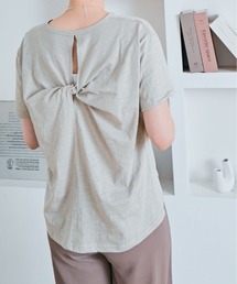 バック ツイスト コットンスラブ Tシャツ 半袖