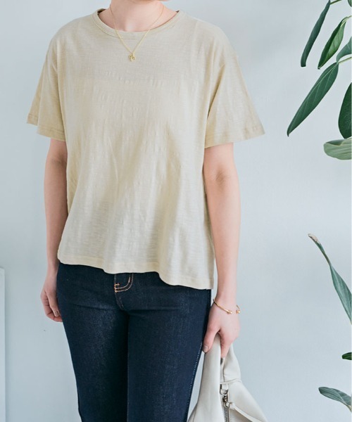 kirakiraShop(キラキラショップ)の「バック ツイスト コットンスラブ Tシャツ 半袖(Tシャツ/カットソー・レディース・ホワイト/ライトグレー/ライトベージュ/ブラック・M)」の17枚目の写真