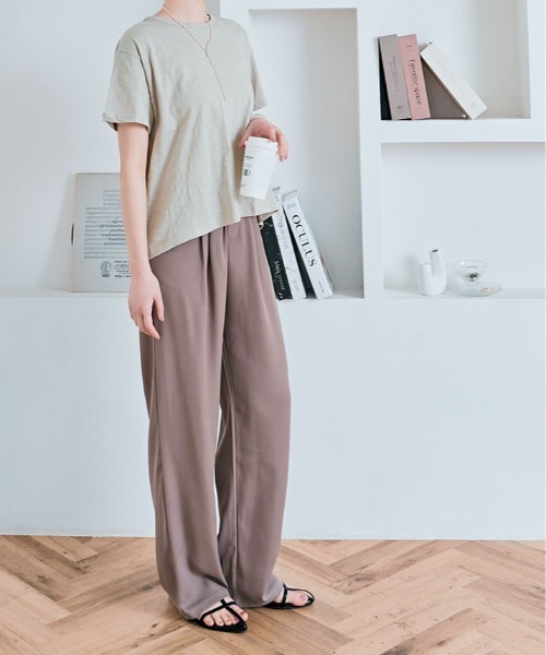 kirakiraShop(キラキラショップ)の「バック ツイスト コットンスラブ Tシャツ 半袖(Tシャツ/カットソー・レディース・ホワイト/ライトグレー/ライトベージュ/ブラック・M)」の8枚目の写真