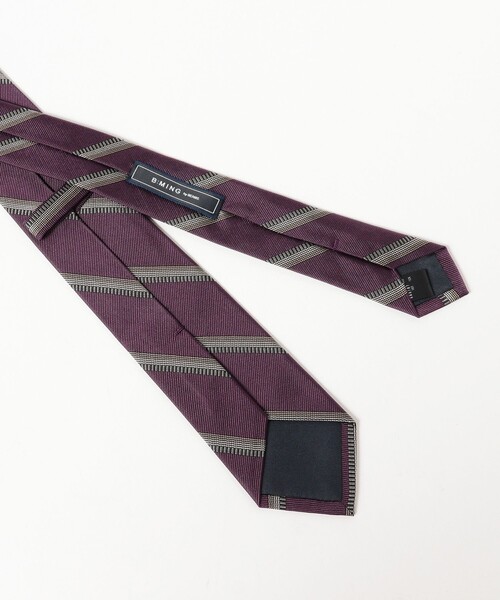 B:MING by BEAMS(ビーミングバイビームス)の「シルク ストライプ ナロー ネクタイ 25FW ②(ネクタイ・メンズ・ブラウン/ブラック/オリーブ/ブルー系その他4/インディゴブルー/ネイビー/パープル/レッド・ONE SIZE)」の18枚目の写真
