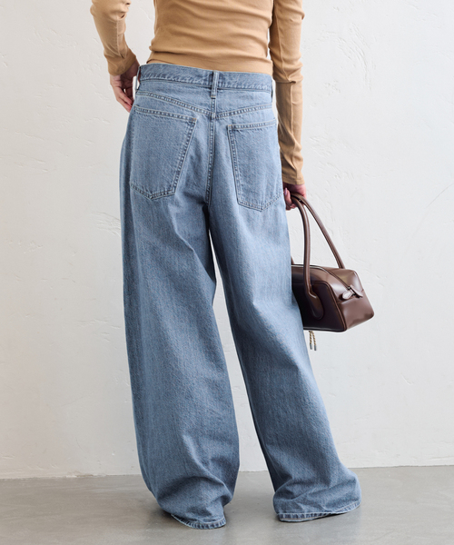 U by SPICK&SPAN（ユーバイスピックアンドスパン）の「《追加》フローストルーズバレルレッグデニム（デニムパンツ・レディース・ブルー/ピンク・36/38）」の8枚目の写真