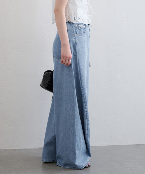 追加》フローストルーズバレルレッグデニム（デニムパンツ）｜U by