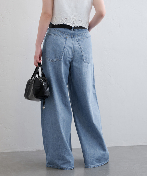 U by SPICK&SPAN（ユーバイスピックアンドスパン）の「《追加》フローストルーズバレルレッグデニム（デニムパンツ・レディース・ブルー/ピンク・36/38）」の19枚目の写真