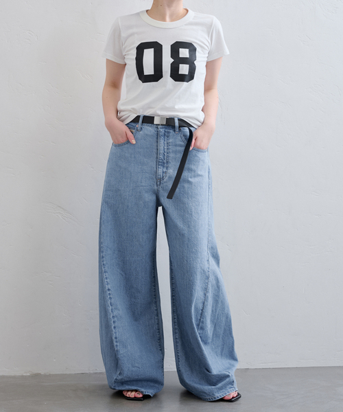 U by SPICK&SPAN（ユーバイスピックアンドスパン）の「《追加》フローストルーズバレルレッグデニム（デニムパンツ・レディース・ブルー/ピンク・36/38）」の15枚目の写真