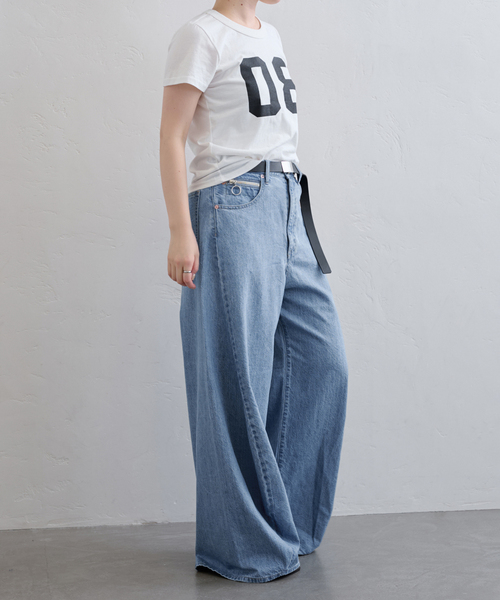 U by SPICK&SPAN（ユーバイスピックアンドスパン）の「《追加》フローストルーズバレルレッグデニム（デニムパンツ・レディース・ブルー/ピンク・36/38）」の14枚目の写真