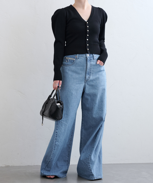 U by SPICK&SPAN（ユーバイスピックアンドスパン）の「《追加》フローストルーズバレルレッグデニム（デニムパンツ・レディース・ブルー/ピンク・36/38）」の13枚目の写真