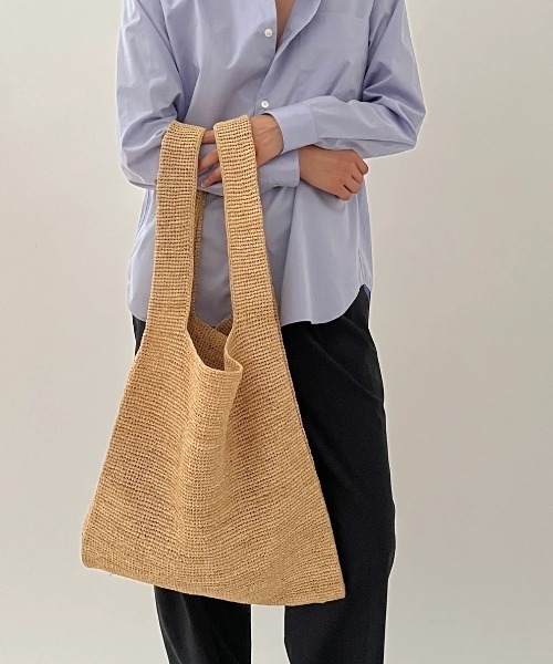 seya.（セヤ）の「RAFFIA SHOPPING BAG（トートバッグ・レディース・ナチュラル・FREE）」の3枚目の写真