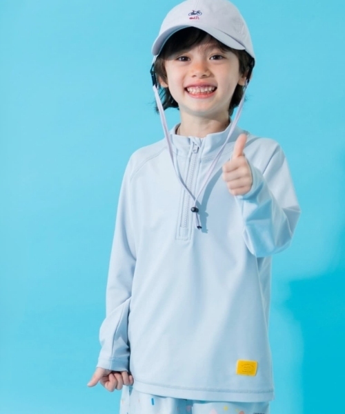 and D. petit main（アンドディープティマイン）の「【SWIM】ハーフジップラッシュガード（ラッシュガード・キッズ・ベージュ/ネイビー/ライトグレー/ライトブルー・140cm/150cm/130cm/90cm/100cm/110cm/120cm）」の22枚目の写真